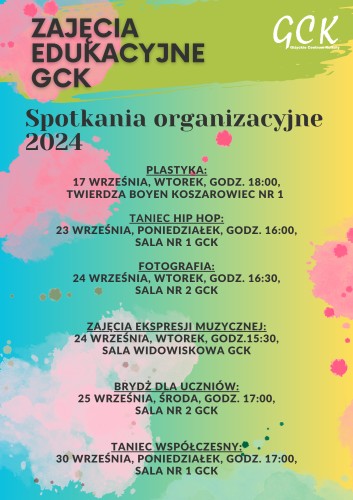 GCK zaprasza na zajęcia dodatkowe